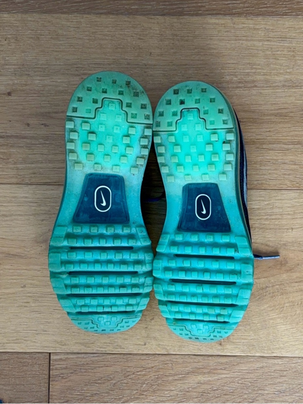 Nike Air Max 2014 Women 8.5 Hyper Turquoise Black Dark Grey Knit Running Sneaker - Picture 6 of 10